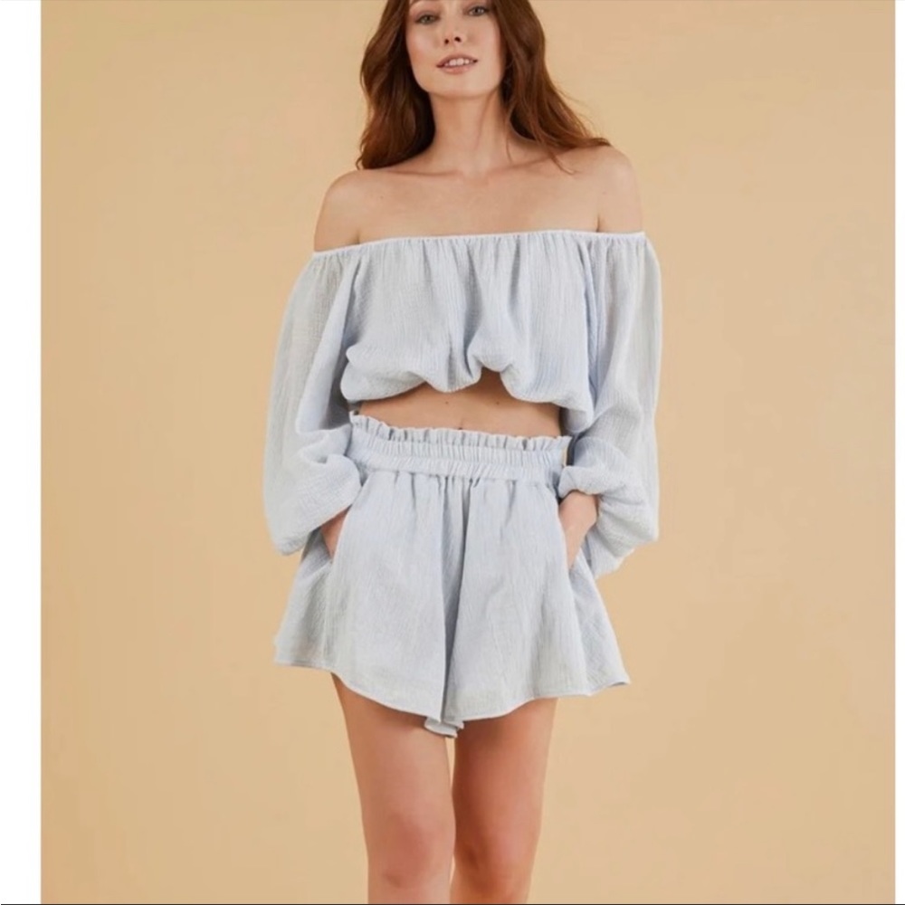 The Handloom Stella Top baby blue one size